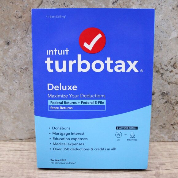 Intuit - TurboTax Deluxe Federal + E-File + State 2020 (1-User) Mac OS, Windows - Picture 1 of 5